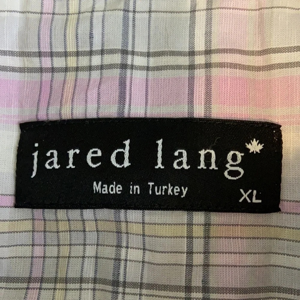 Jared Lang Button Front Long Sleeve Plaid Shirt-Xl - image 4